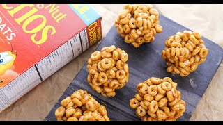 Honey Nut Cheerio Balls Easy Peanut Butter amp Cheerio Marshmallow Treats [upl. by Chaing]