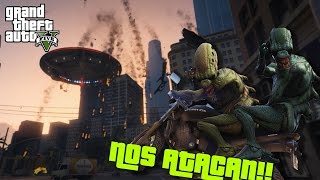 NUEVA INVASIÓN ALIENIGENA EN GTA V  Aliens vs Militares  GTA 5 PC Mods [upl. by Eibrik]