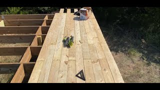 Adding 2x6 deck boards to our 22x28 ft freestanding bell tent platforms [upl. by Zaccaria]