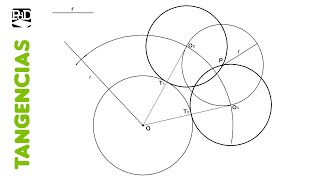 Circunferencias tangentes a otra dado el radio y pasando por un punto exterior  Tangencias [upl. by Dawes]