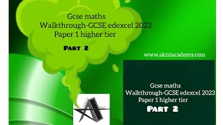 2023 Edexcel GCSE Maths Paper 1 Walkthrough Part 2  GCSE Maths Explained Questions 15 [upl. by Norym]