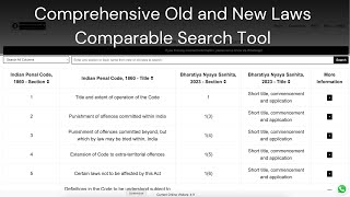 Comprehensive Old and New Laws Comparable Search Tool [upl. by Ardnusal]