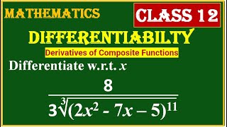 DIFFERENTIABILTY  Differentiate wrt x 8  32x2  7x 51311 [upl. by Mroz]