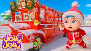 Bus Song for Christmas  Wheels on the bus  More  Jolly Jolly Nursery Rhymes [upl. by Rialc484]