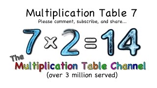 Multiplication Table 7 Song [upl. by Nossah]