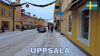 Uppsala  Virtual Walking Tour in 4K  December 2022  Sweden [upl. by Nylsirhc]