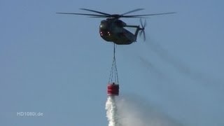 CH53 Löscheinsatz  CH53 Water Drop Bambi Bucket [upl. by Assirolc481]