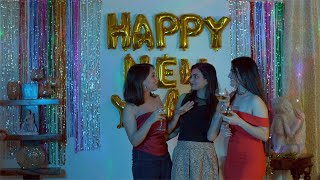 Young girlfriends talking and clinking winechampagne glasses   Indian Stock Footage  Knot9 [upl. by Ihteerp]