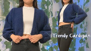 Trendy Crochet Cardigan Tutorial [upl. by Bordy255]