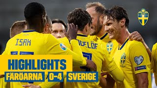 Highlights Färöarna  Sverige 04  EMkval 2019  Mål av Isak Quaison och Lindelöf [upl. by Yennek682]