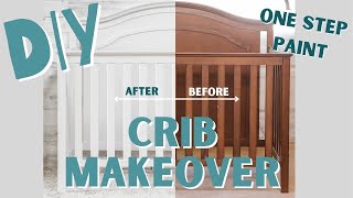 Simple Baby Crib Makeover with One Step Paint  DIY BUDGET FRIENDLY [upl. by Tedra]