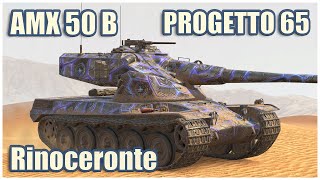 AMX 50 B Progetto 65 amp Rinoceronte • WoT Blitz Gameplay [upl. by Tonjes]