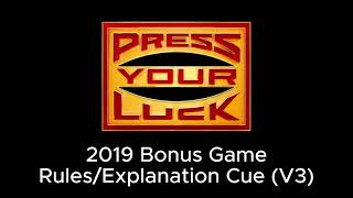 Bonus Game RulesExplanation Cue V3  Press Your Luck 2019 [upl. by Atteuqahc]