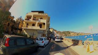 Cruising Through Giardini Naxos Sicily Italy Lungo Mare Beachfront [upl. by Hilario619]