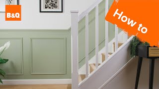 How to create wall panelling up a staircase  DIY [upl. by Ecinom]