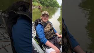 Kayak catfishing fishing catfishing iowacatfish iowaoutdoors nationalcatfishday [upl. by Aikar199]