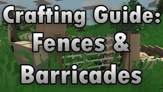 Unturned Crafting Guide Barricades amp Fences  How to Make a Wooden Shield Wire Fence and More [upl. by Edahs]