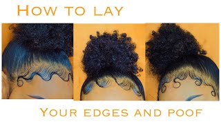 EDGES AND BUN TUTORIAL  How To Style Your Edges 3 Different Ways [upl. by Jacklin]