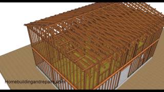 Two Story House Framing Part Two  Gable Roof and Garage [upl. by Jamey814]