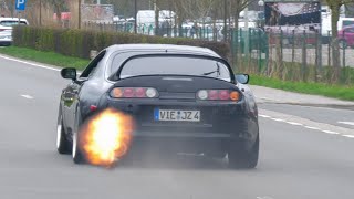 Toyota Supra Compilation 2024  Accelerations Burnouts Boost Flames amp Bangs [upl. by Gnem]