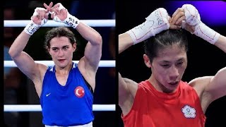 Boxer Lin Yu Ting just defeated Turkish fighter Esra Yildiz Kahraman in the Womens 57kg [upl. by Attemaj]