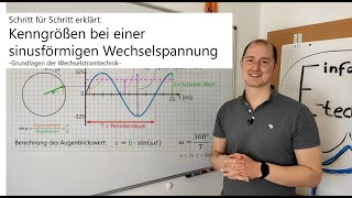 Kenngrößen bei einer sinusförmigen Wechselspannung [upl. by Atteynek]