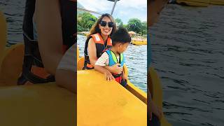 Mom n baby riding boat 🚤 boating shortsviral shortvideo youtubeshortsvideo [upl. by Merrell785]