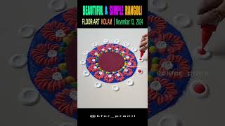 rangoli 198  Colorful and Simple Floor Art Rangoli  rangoli floorart [upl. by Marek297]