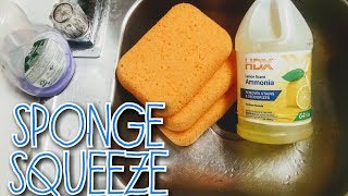 Lemon Ammonia Sponge Squeeze  Reaction to Ammonia😕  ASMR [upl. by Elletnwahs]