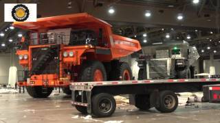 Hitachi EH4000 mining truck moving out of Minexpo 2016 [upl. by Ahscrop]