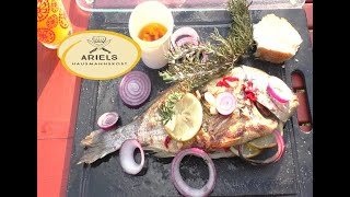 Dorade vom Grill mit Knoblauch Rosmarin Chili Olivenöl Zitrone Fisch GrillenHausmannskostDorade [upl. by Torosian138]