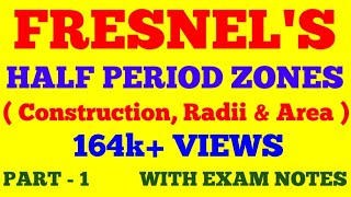 FRESNELS HALF PERIOD ZONES  PART  1  WAVE amp OPTICS  WITH EXAM NOTES [upl. by Enyaj]