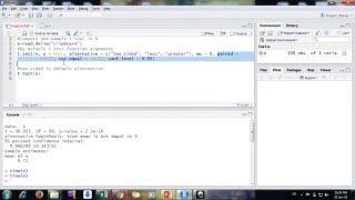 One sample t test in R Studio [upl. by Gehman]