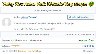 Today New Aviso Task 10 Ruble Very simple  How to complete Task on aviso  How to make Ruble [upl. by Ahseuqram]