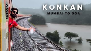 Monsoon Magic Mandovi Express Train Journey From Mumbai to Goa  Heavy Rainfall on Konkan Rail route [upl. by Pelag809]