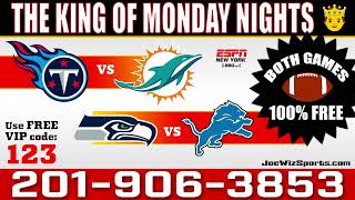 FREE TN at Miami and SEA at DET Get both Winners visit httpswwwjoewizsportscom [upl. by Marl]