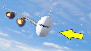 Airplane Emergency Landing With Only ONE Wing Plane Crash GTA 5 [upl. by Gilbertson]