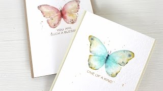 Watercolor Stamping Easy Butterflies [upl. by Wescott]