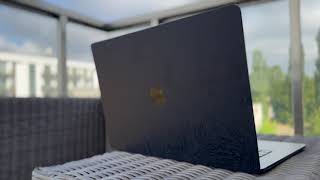 Triple Black Damascus on M3 Macbook Air 15  dbrand skin installation and showcase [upl. by Hofmann]