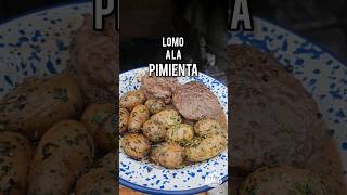 increíble como hacer LOMO A LA PIMIENTA RECETA FACIL al disco con papines [upl. by Adnohryt]