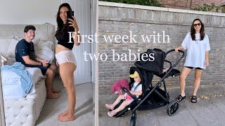 FIRST WEEK WITH TWO BABIES The Juggle Hormones amp Honest Feelings [upl. by Cori519]