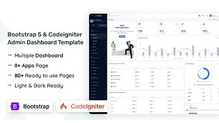 Bootstrap amp Codeigniter Admin Dashboard Template [upl. by Nayb388]