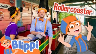 Visit Adventure City with Blippi x Meekah  Blippi  Moonbug Kids  Fun Zone [upl. by Hpsoj]