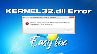 Fix Dynamic Link Library KERNEL32dll Error In Windows 7 [upl. by Yenreit289]