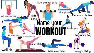 Exercises Names  Workout Moves  English vocabulary [upl. by Lytle]