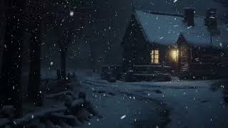 🏡 Snowstorm at Frozen Wooden Hut  Freezing Howling Wind Sounds ❄️ [upl. by Reviel]