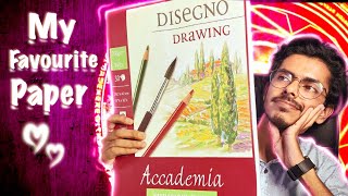 My Favourite Paper for Realistic Drawing  Fabriano Accademia 200 gsm paper review [upl. by Ocinom]