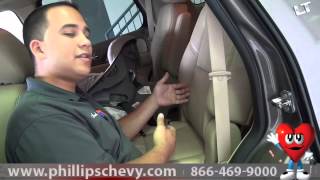 Phillips Chevrolet  Child Seat Installation Demo  2014 Chevy Tahoe  Chicago New Car Dealership [upl. by Kabob]