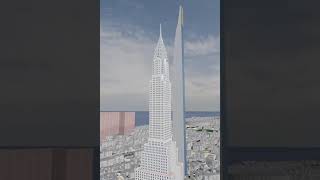 Chrysler Building and 111 West 57th Street  Size Comparison Shorts [upl. by Rramel]