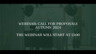 Webinar Call for proposals  Autumn 2024 [upl. by Iew]